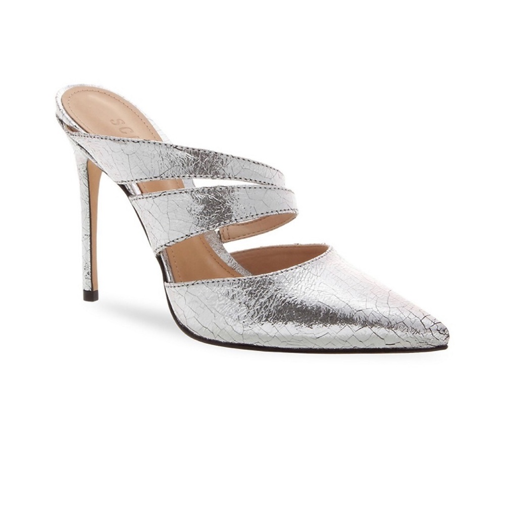 Schutz Metallic Leather Heel Mule *BRAND NEW W TAGS*